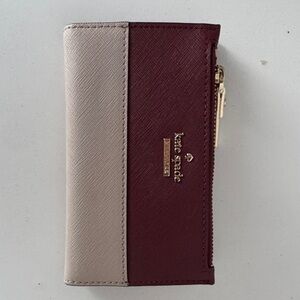 Kate Spade Burgundy and Beige Wallet
